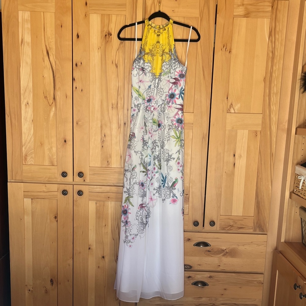 Ted Baker Yellow and White Floral Maxi Dress